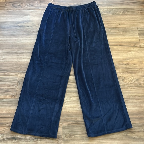 Universal Thread Women's Leisure Studio Mid-Rise Navy Blue Velour Sweatpants - Picture 5 of 8